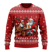 Rot / Rentiere und Weihnachtsmann Druck
